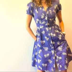Anthropologie Porridge Bicycle Shirt Dress